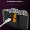 LED Strong Light Five Headed Outdoor Waterproof Fishing Light USB Rechargeable Ultra Bright Head Mounted Flashlight