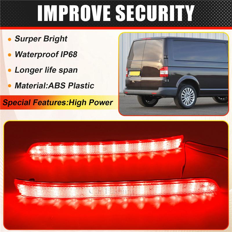 A03Z-LED Rear Bumper Reflector Light Tail Signal Lamp For  Transporter T5 2012 -2016 Caravelle Multivan