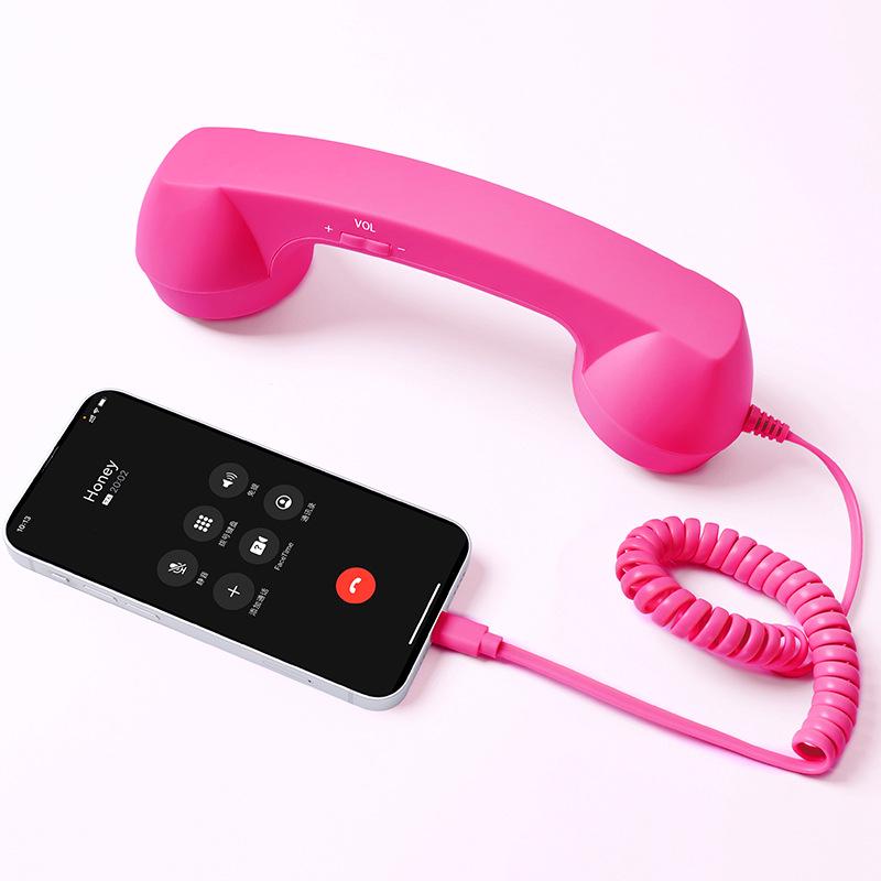 Sofort verfügbar Retro-Stil Mädchenhaftes Telefonhörer mit einstellbarer Lautstärke und Mikrofon für Schüler