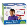 Learning Resources Erasable Answer Boards, Set of 10, LER0647, Authentic