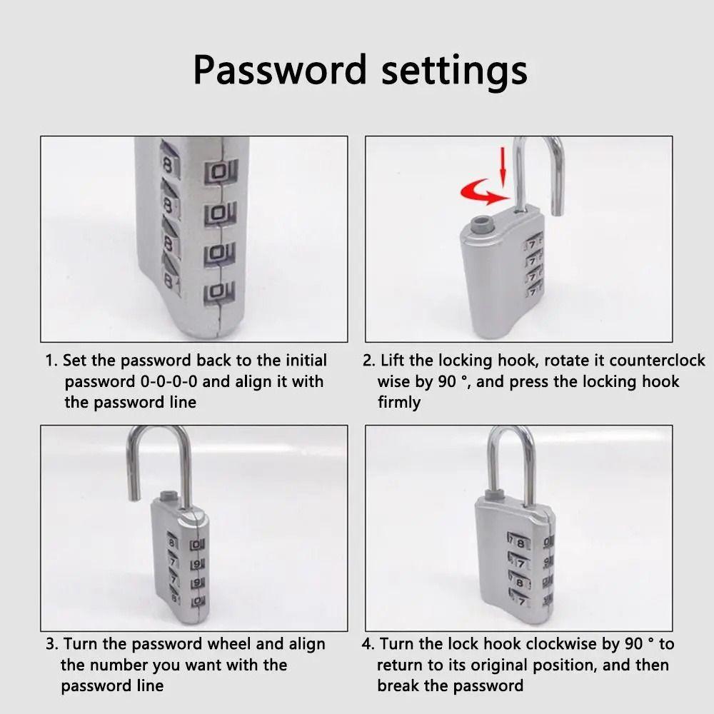 Waterproof Combination Lock with Key Cabinet Lock Practical Luggage Padlock  Gym