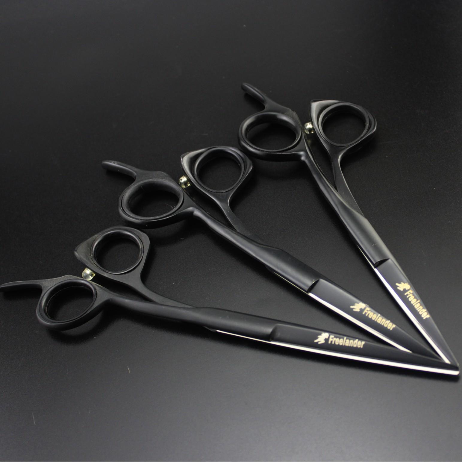 Black blind hole personality, hair scissors, haircut scissors, flat scissors, bangs scissors 6inch black blind hole flat shear