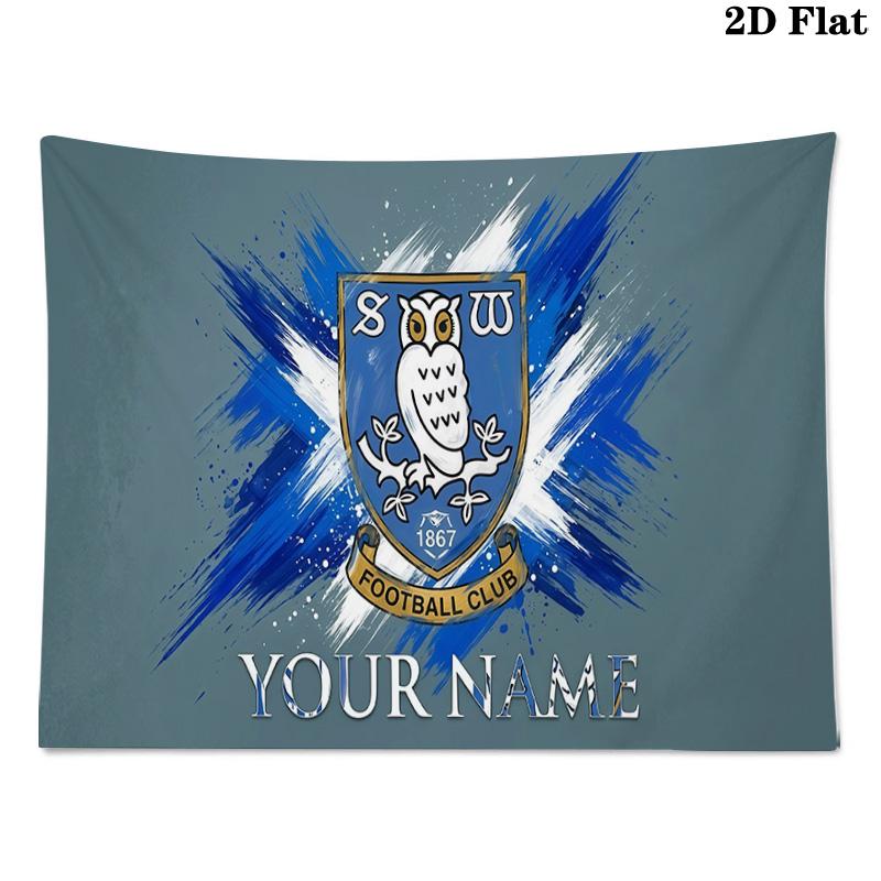 Custom Name Sheffield Wednesday Football Club Printed Tapestry – Wall Hanging for Bedrooms, Dorms, and Home Decor