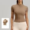 Summer New High Elastic Yoga Clothing Women Jacket Tight Running Naked Fitness Sports Top Short Sleeved Female