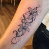 Plain Black Lily Tattoo Sticker, Waterproof And Long-Lasting Simulation, Girls' Arm Forearm Advanced Flower Arm Tattoo Sticker