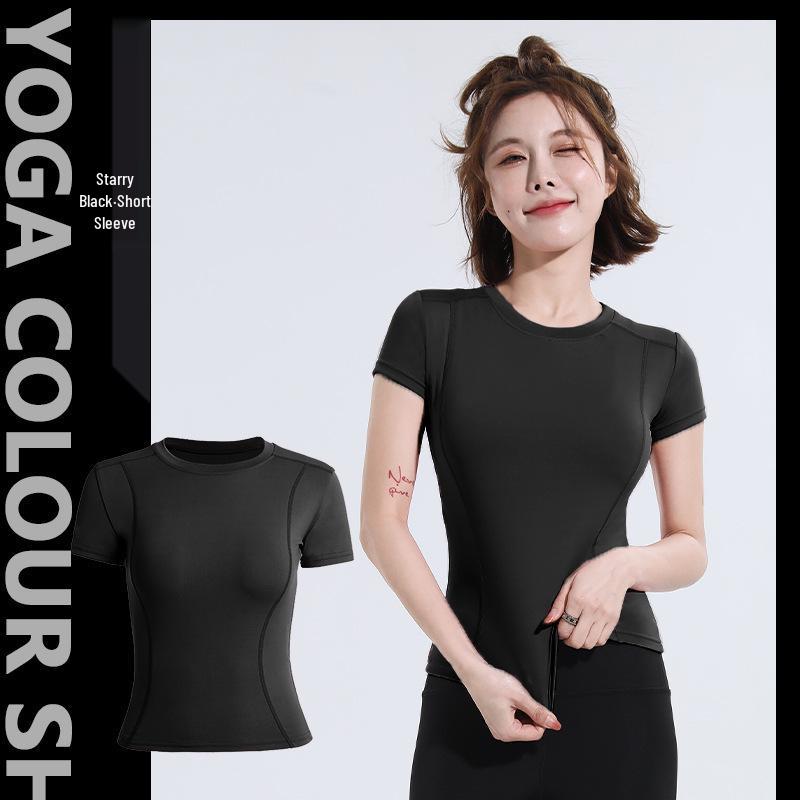 2026 Quick-Dry Spring Yoga Cropped T-Shirt: Short Sleeve Fitness Top for Badminton, Tennis, and Running