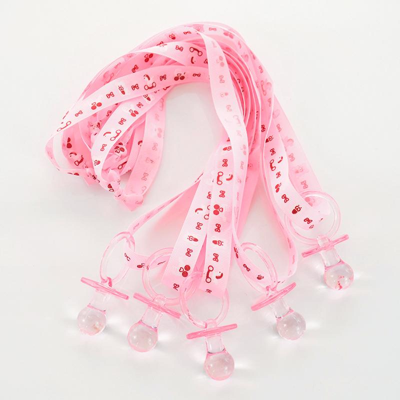 

10/20pcs Acrylic Pink Blue Baby Pacifiers Necklace for Baby Shower Gender Reveal Party Table Decoration Birthday Game Favors 10pcs