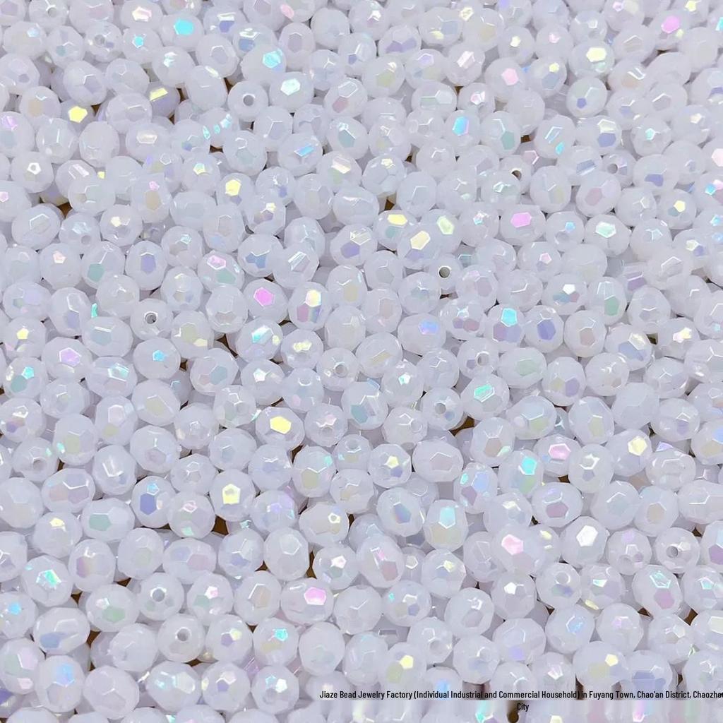 Acrylic AB Color Crystal Beads: Straight Hole Transparent Beads for DIY Phone Chains, Necklaces, and Decorations.
