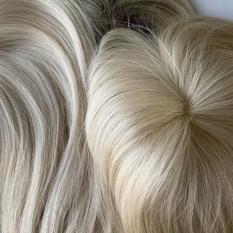 3x5 5x6 Mono Basis Haartopper Blond Farbe 100% Europäisches Echthaar Clip-in Haarteil für Frauen mit Haarausfall