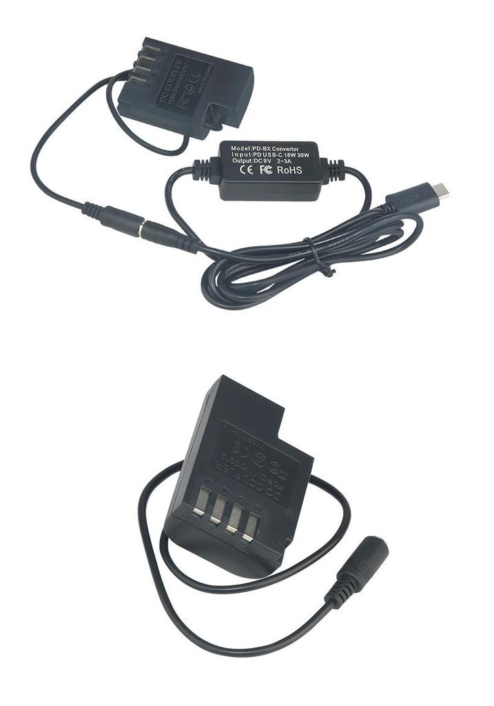 DCC12 PD/Type-C Adapter for DMC-GH3, GH4, GH5, GH3K, GH4K Cameras with BLF19 Battery Compatibility