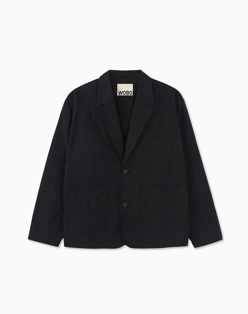 Work On Body Off Levy Semi-Overfit Cotton Blazer [Black]