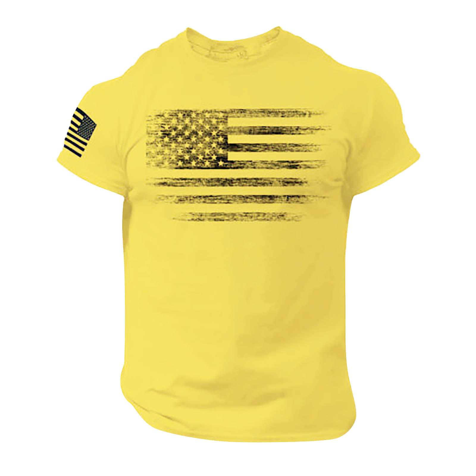 Мужская модная футболка уличная повседневная одежда с коротким рукавом XL жёлтый 1390₽