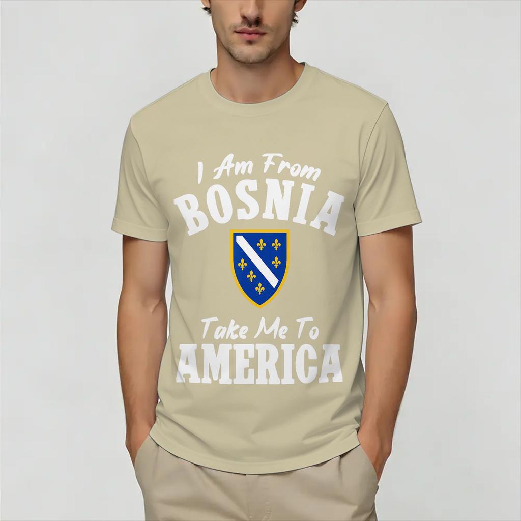 T-shirt Oversize Estiva Sono dalla Bosnia Portami in America Maglietta Bosniaca per Unisex Stampa Retro Economica Manica Corta Abbigliamento