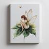 Poster Magic Fairy On Green Leaf Poster Magic Fairy On Green Leaf, 70X100 Cm, Frameless, Premium Canvas On Stretcher