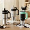 950ml Isolierter Becher mit Strohhalm, Große Kapazität Auto Edelstahl Wasserbecher Vakuumisolierter Tumbler - Auslaufsicherer Reisebecher