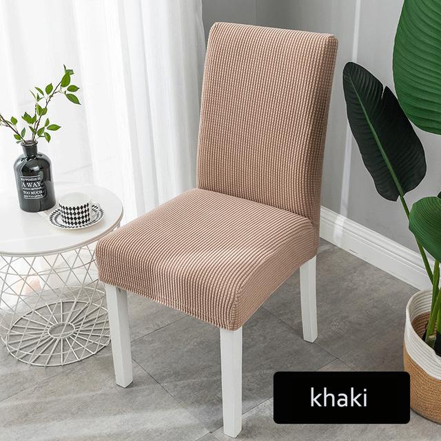 

Твердые жаккардовые чехлы на стулья, эластичные чехлы на стулья для свадьбы, столовой, офиса, банкета, Housse De Chaise, чехлы на стулья 1pcs хаки