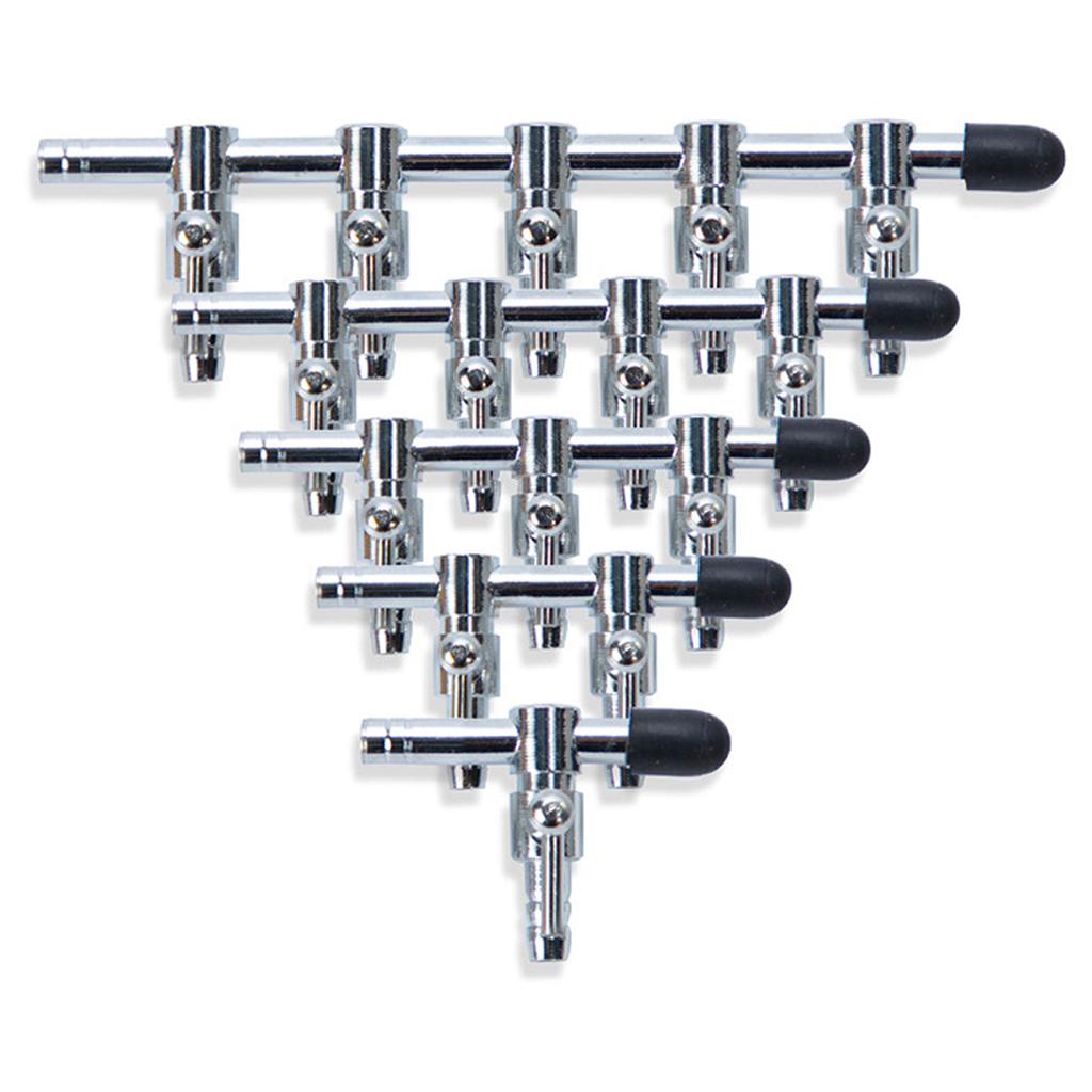 Fishank Sauerstoffverteilungssystem Sauerstoffbelüfter Steuerventil Edelstahl Pumpe Verteiler für Aquarien zur Heimnutzung