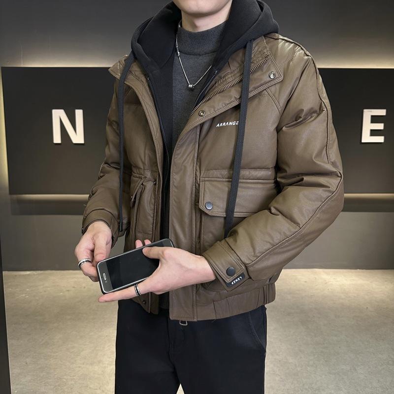 

2025 Пуховик Чоловічий Пух Білої Качки З Капюшоном Для Відпочинку На Відкритому Повітрі Парний Робочий Одяг Потовщений Теплий Вільний Універсальний Піджак XXXL