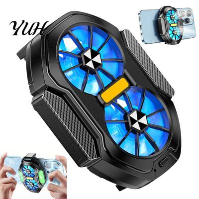 Mobile Phone Cooling Fan Cooler with Dual Cell Radiator Accessory Heatsink Rechargeable Battery for Live Streaming Outdoor Vlog Gaming Fast