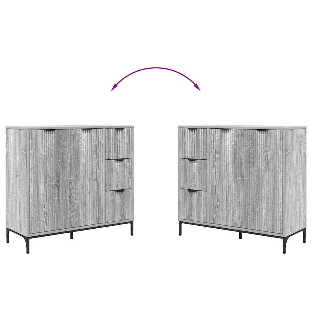 Sideboard Grey Sonoma 89.5 x 33 x 82 cm Particleboard