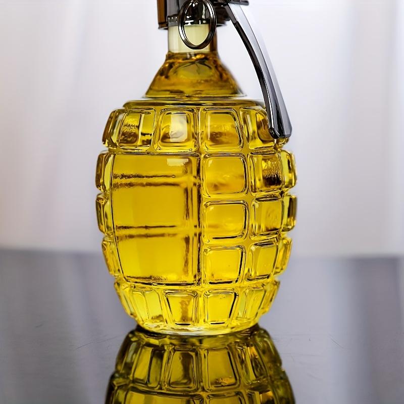 1PC Creative Grenade-shaped Glass Bottle, High Borosilicate Material - Smooth and Heat-resistant | Perfect for Whisky, Vodka and Other Drinks