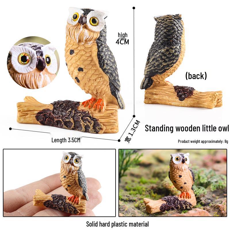 Children's Animal Simulation Toy Set: Eagle, Falcon, Secretary Bird, Owl Figurines