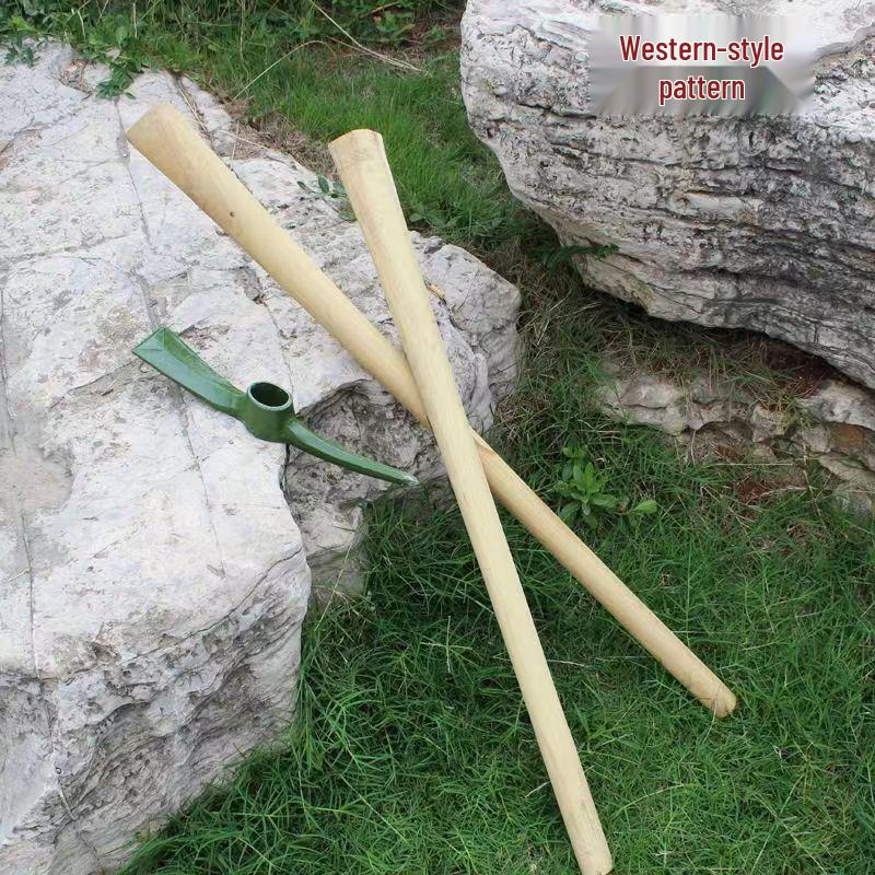Durable Outdoor Pickaxe with Sturdy Oval Wooden Handle