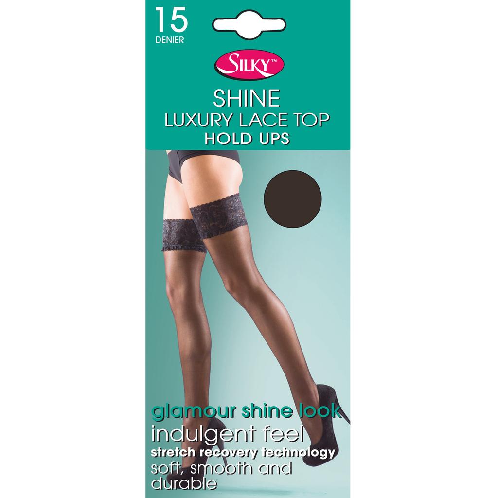 Silky Womens/Ladies Shine Lace Top Hold Ups (1 Pair)