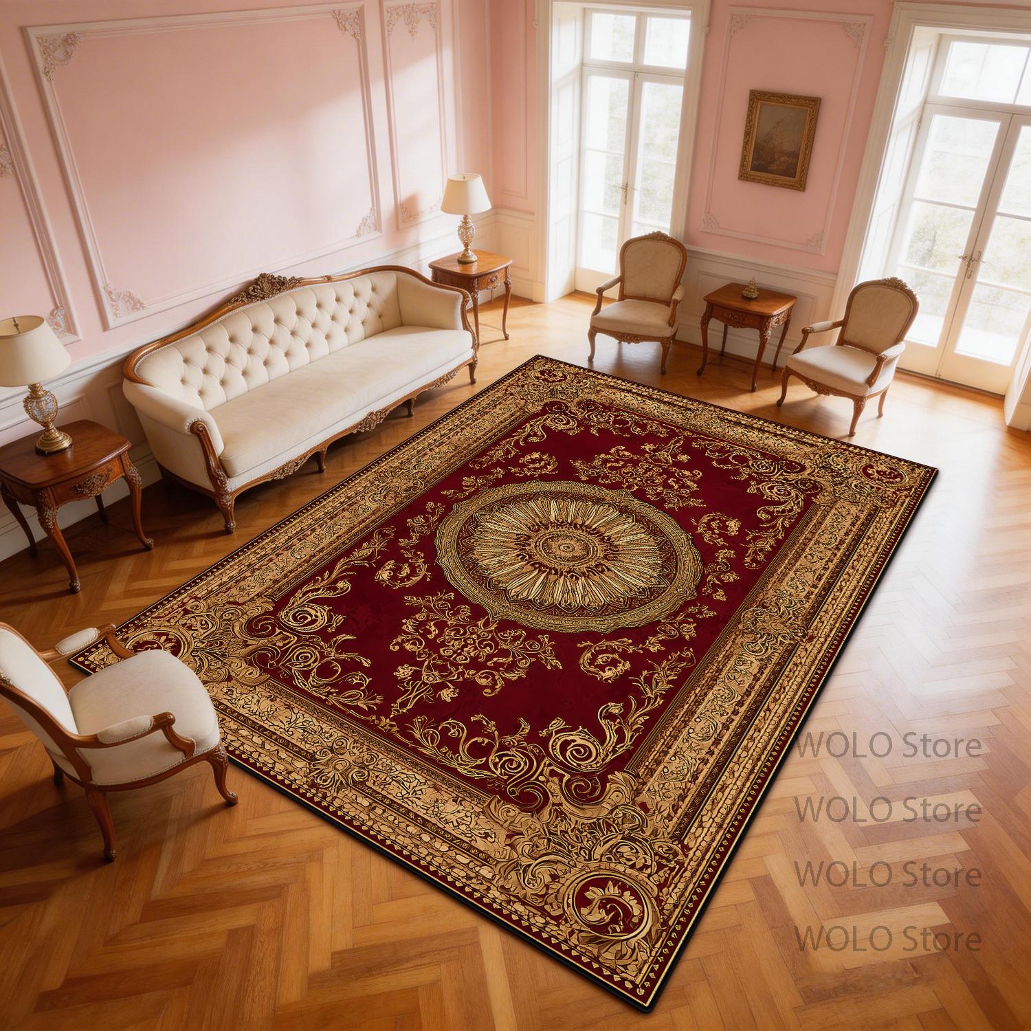 

Persian Luxury Carpet Living Room Large Size Non-slip Coffee Tables Mat Home Decoration Bedroom Lounge Washable Rug Tapis Salon 60x90cm