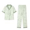 Women's Summer Cotton Pajama Set - Fresh Lapel Cardigan Two-Piece for Indoor & Outdoor Wear