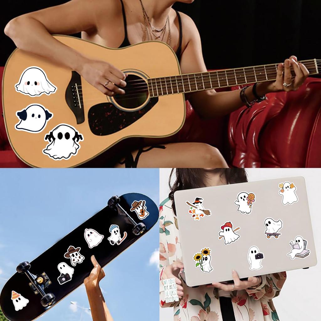50 Cute Ghost Ghost Graffiti Stickers Decorate Guitar Laptop Suitcase DIY Waterproof Stickers