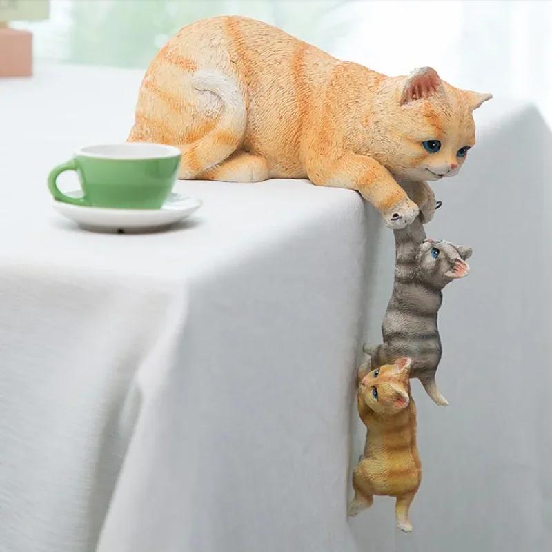 Semplici gatti carini Sculture in resina Ornamenti Regali di compleanno Artigianato Tavolo da pranzo per la casa Figurine di orsi animali Accessori Decorazione