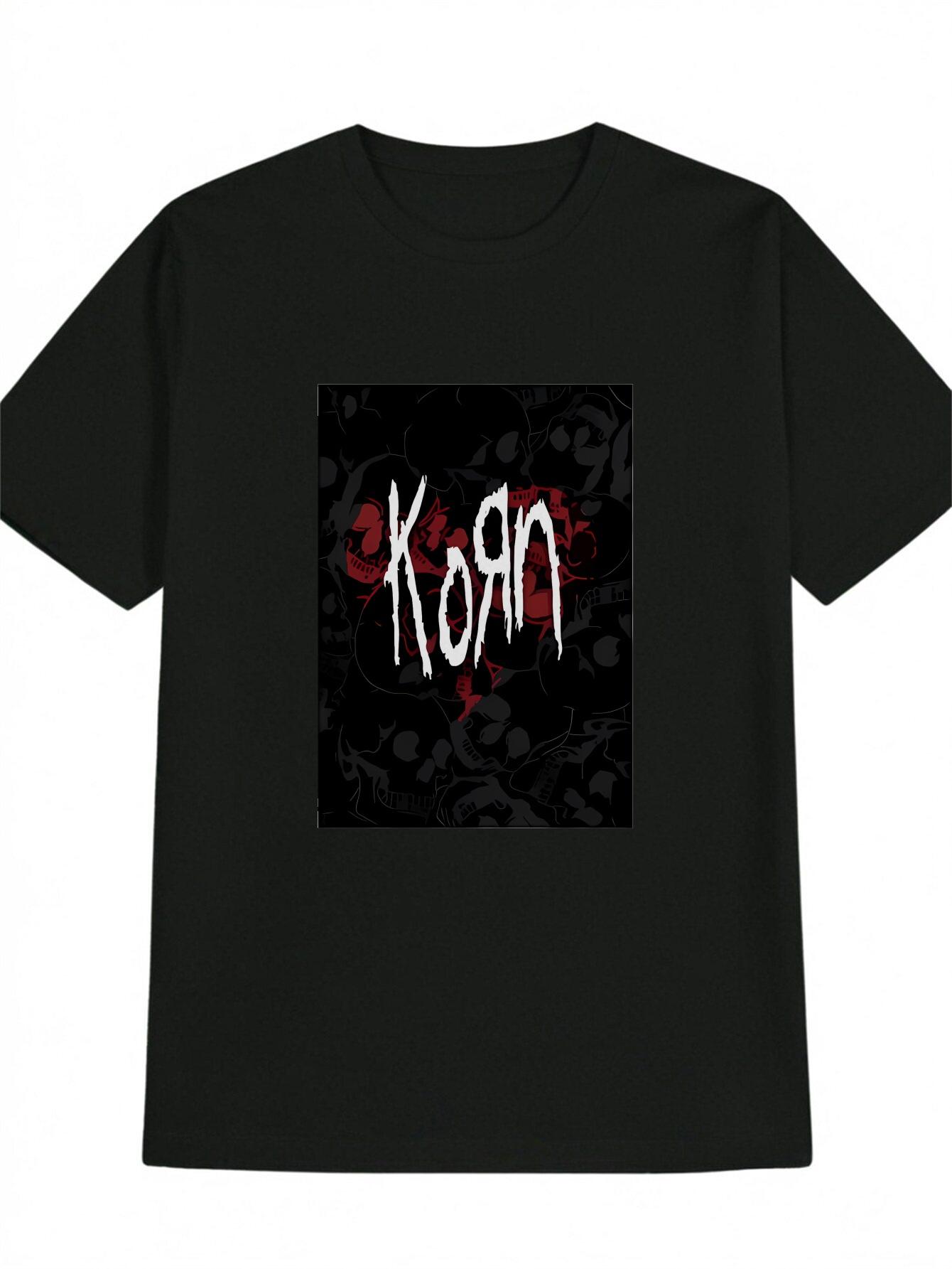 Heavyweight Graphic T-shirt - Black Band Lettering Front Print Tee S
