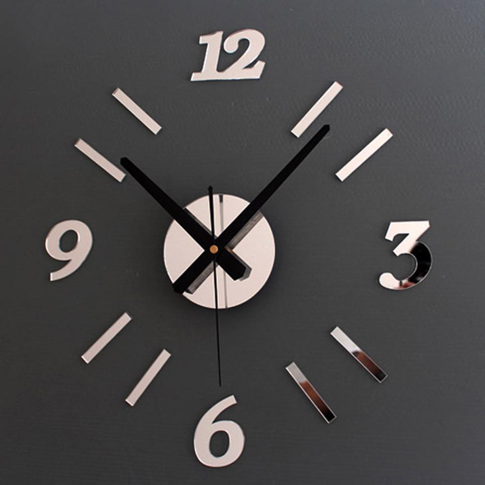 

DIY 3D акриловые зеркальные настенные часы креативные настенные наклейки европейские кварцевые часы для гостиной украшение дома высокое качество серебряный