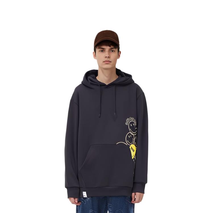 Adidas Neo X SMILEY Sweatshirts Men's Black Hooded Moderate Regular HE7955