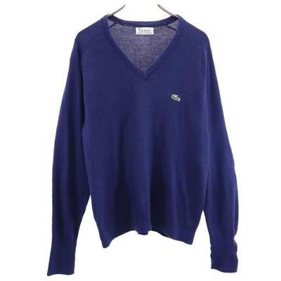 Langarm V-Ausschnitt Pullover Marine Systemstrick Herren Gebraucht