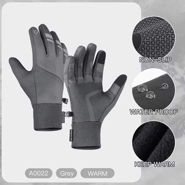 Men's Autumn and Winter Thickened Velvet Non-slip Outdoor Cycling Warm Gloves
