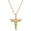 Devout Angel Light Luxury Temperament Gorgeous Full Diamond Necklace Female Versatile Clavicle Chain Titanium Steel Chain