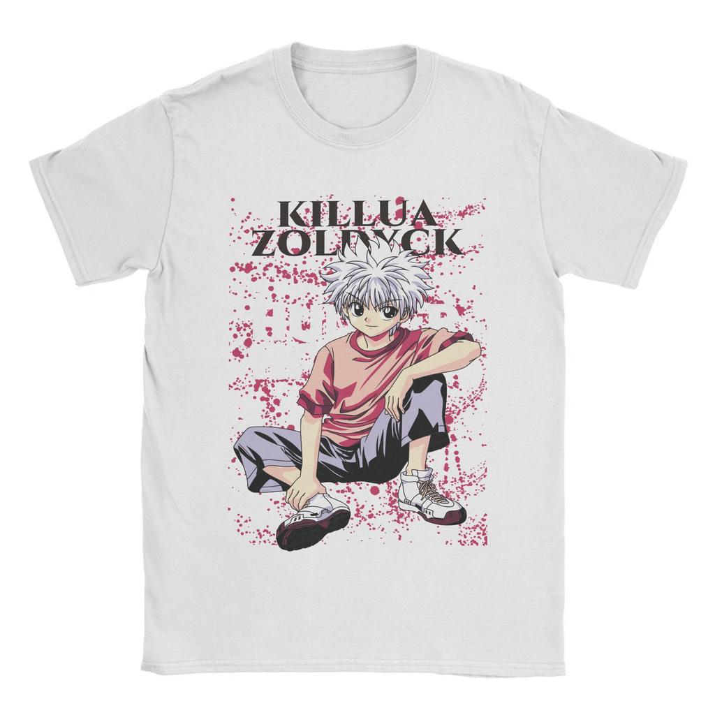 HUNTERs Killua Zoldyck Anime Tee Shirt for Men Women Printed Manga series T Shirts 100% Cotton Clothing