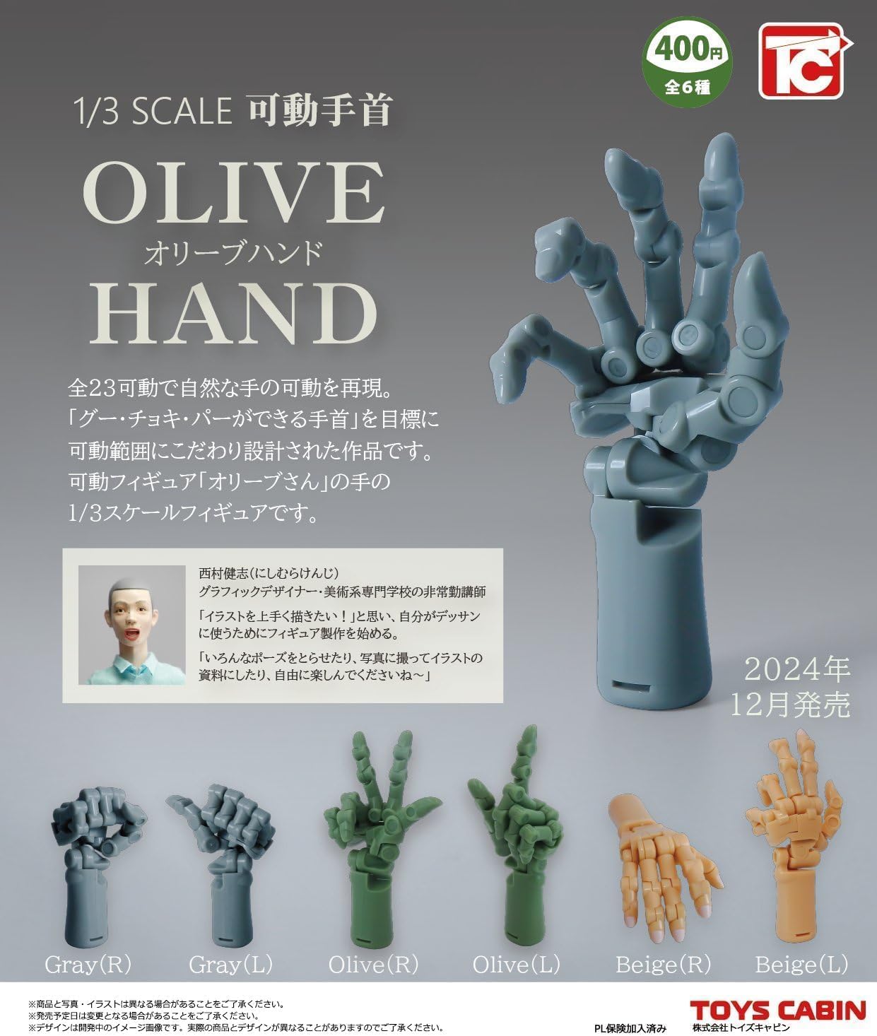 

Масштабная подвижная запястье Оливковая рука 6 типов Gacha Gacha Capsule Игрушка 1/3 [Набор (Полный Полный)]