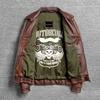 Vintage Red Brown Men Genuine Leather Jacket Real Cow Skin Coat Flight Suits Pilot Bomber Men's Jackets Spring Autumn