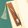 Engraved Book Marks with Pendant for Book Lovers Gift Handmade Wooden Page Mark Unique Retro Bookmarks Wood Bookmarks