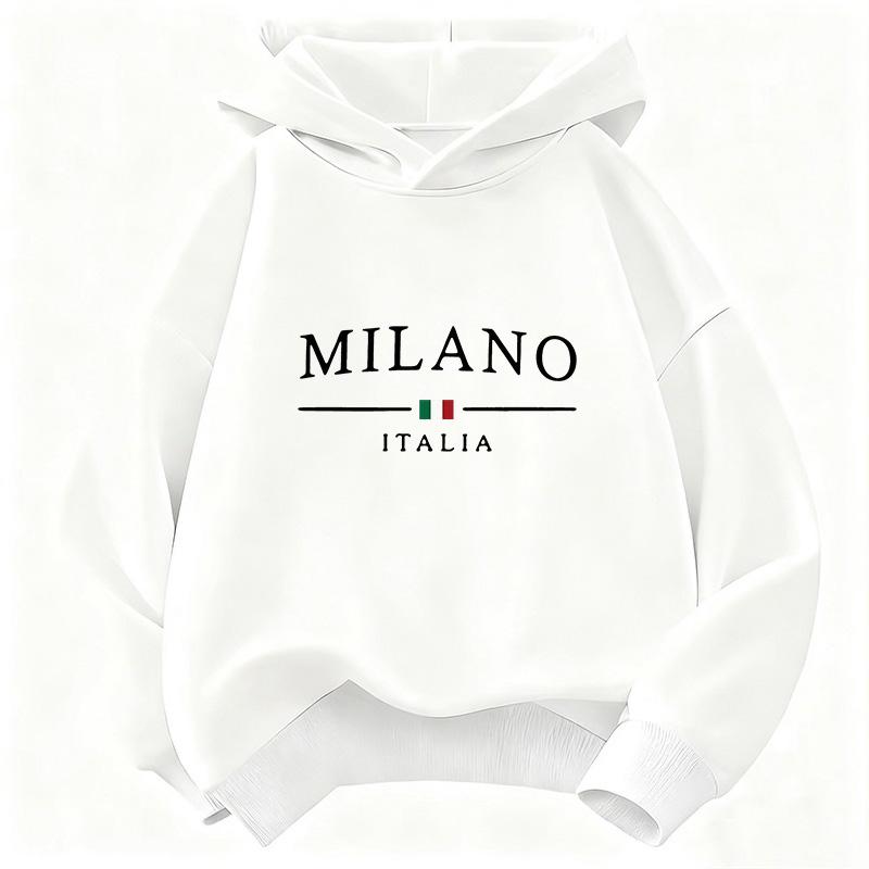 Fashion Milano Italy Letter Printed Funny Hoodie Kids Y2k Children's Sweatshirt Hoody Casual Hoodies for Boys Girls Clothes