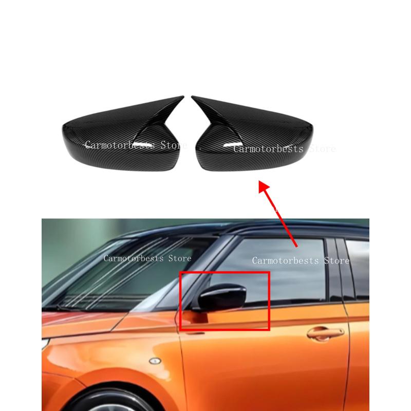 Car  Rearview Side Mirror Cover Fit For Suzuki Swift 2018  2019 2020 2021 2022 -2025  Wing Cap Rear View Case Trim Carbon Fiber