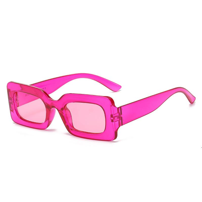Square Jelly Sunglasses Trendy Concave Shape Photo Square Sunglasses