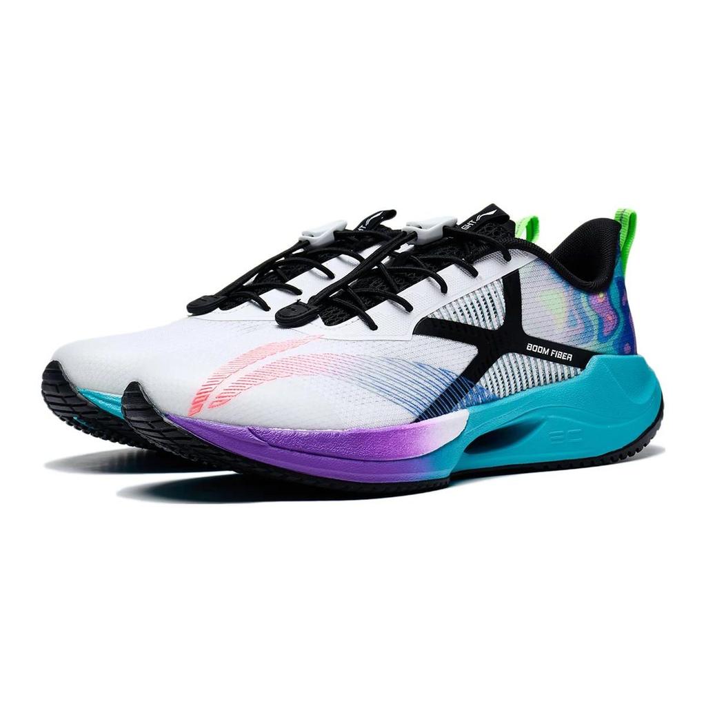 Li Ning Young 20 Lightweight Comfortable Non-Slip Wear-Resistant Low-Top Running Shoes Kids Sneaker White Blue Purple YKFT030-53