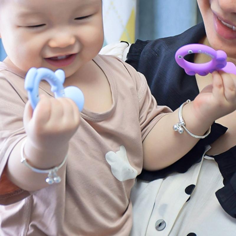 Safe & Non Toxic Silicone Teether Chewable Teething Toy with 26 Letters Cognitive Development for Infants for Boys Girls