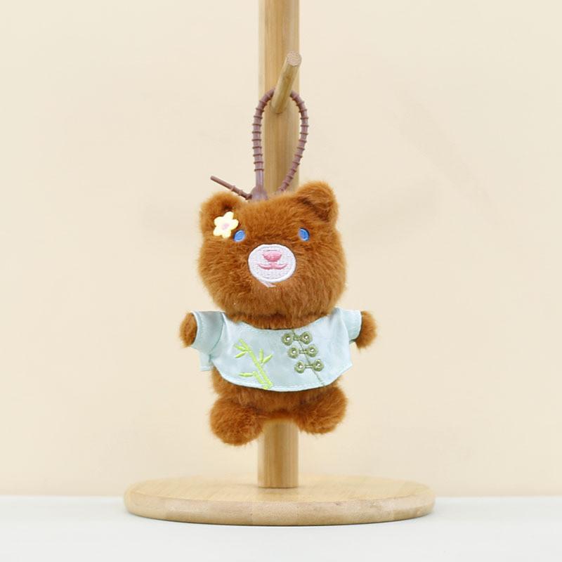 Charming Short Plush Bunny Keyring Chinese Style Bear Soft Toy Bag Accessory