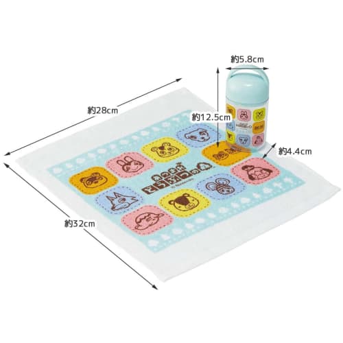 Skater Antibacterial Hand Towel Set with Case, Animal Crossing: New Horizons Design, Made In Japan, 32 X 30.5 Cm (OA5AG-A)