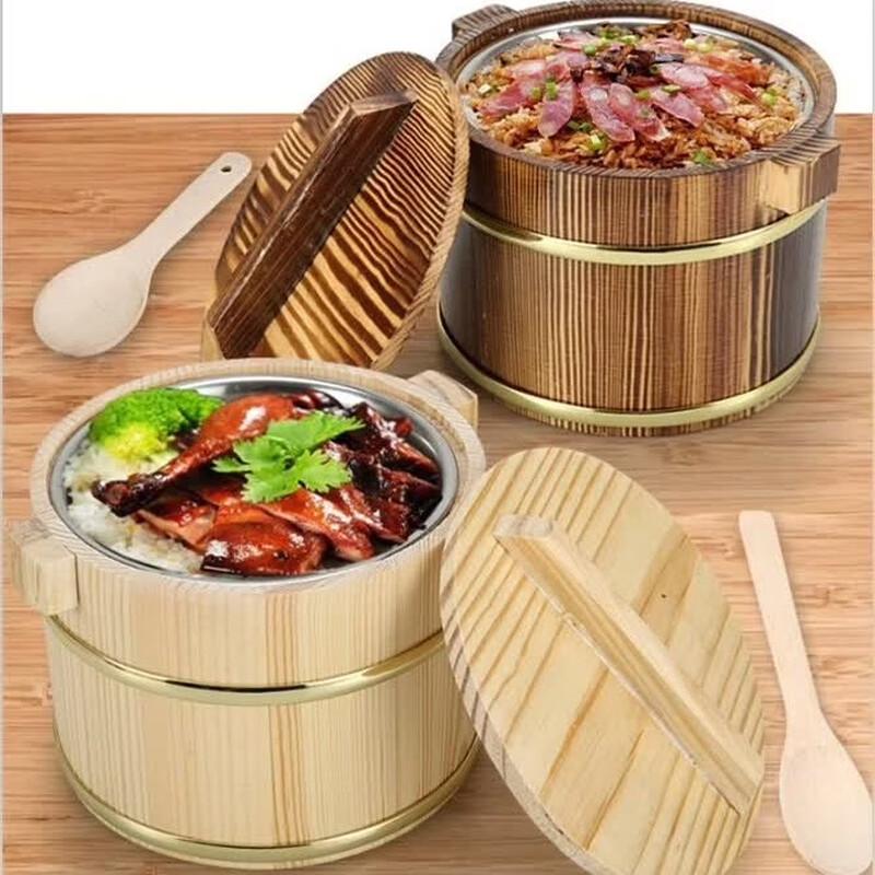 Ding Le Commercial Insulated Wooden Rice Barrel